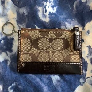 Coach Signature C Brown Coin Purse/Mini Wristlet